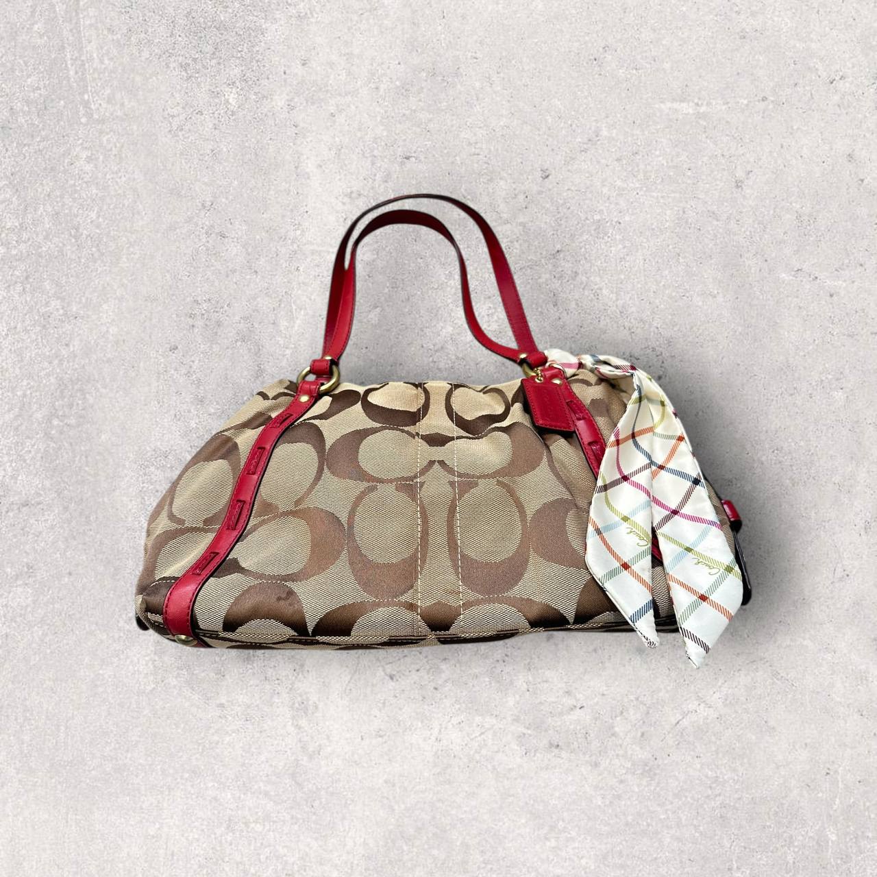 Authentic Vintage Coach Signature Bowling Bag with Scarf