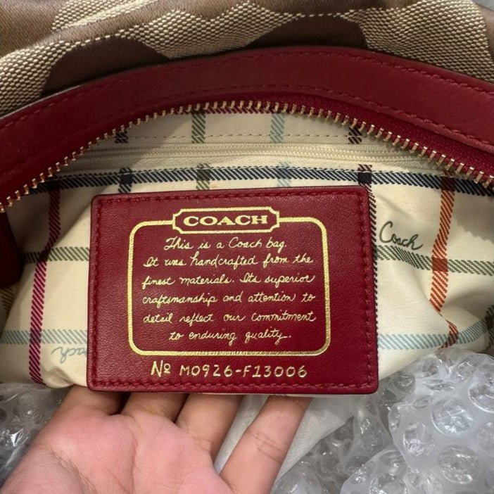 Authentic Vintage Coach Signature Bowling Bag with Scarf
