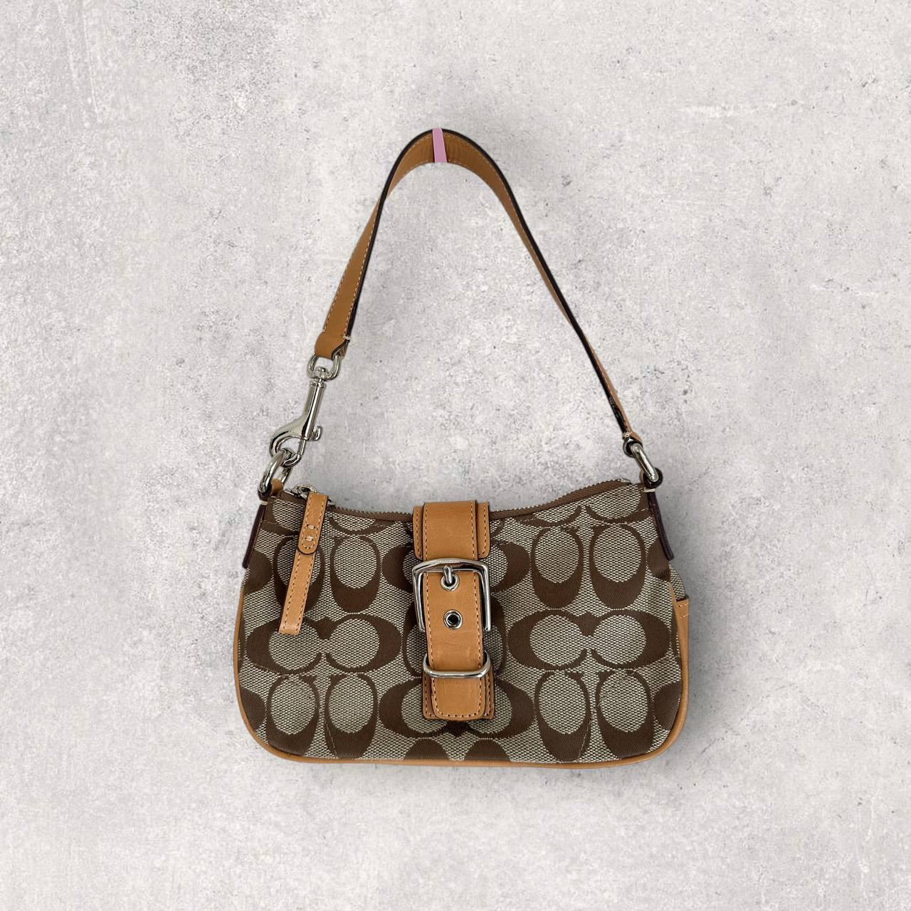 Authentic Vintage Coach Signature Mini Buckle Shoulder Bag