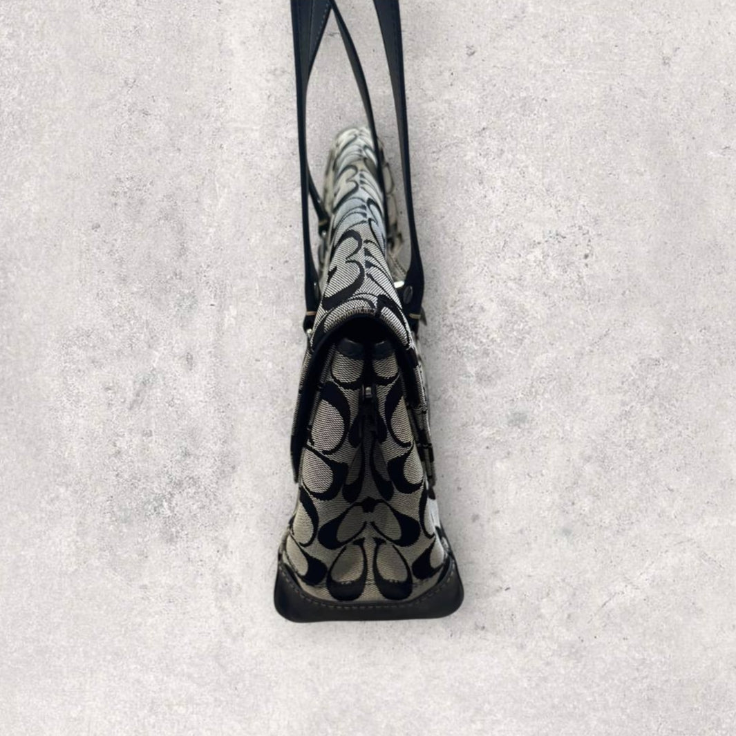 Authentic Vintage Coach Signature Flap Shoulder Bag