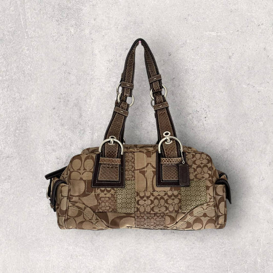 Authentic Vintage Coach Patchwork Boston Bag