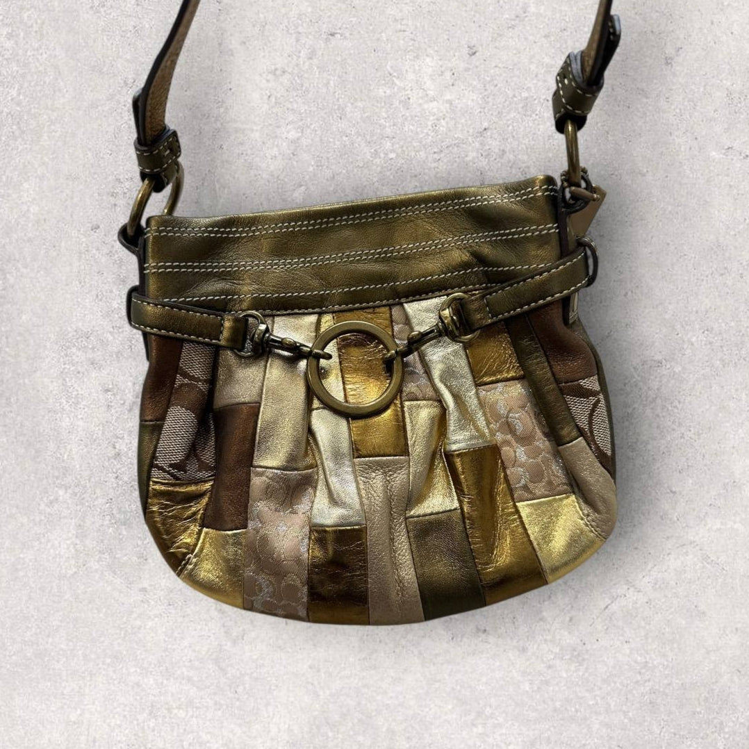 Authentic Vintage Coach Mosaic Patchwork Shoulder Bag
