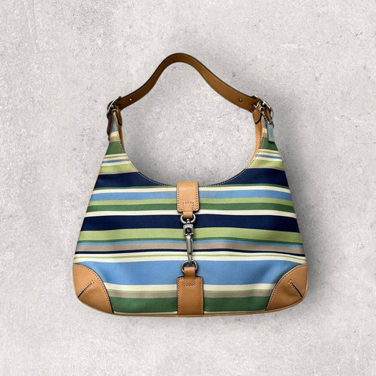 Authentic Vintage Coach Hamptons Stripe Shoulder Bag Y2K