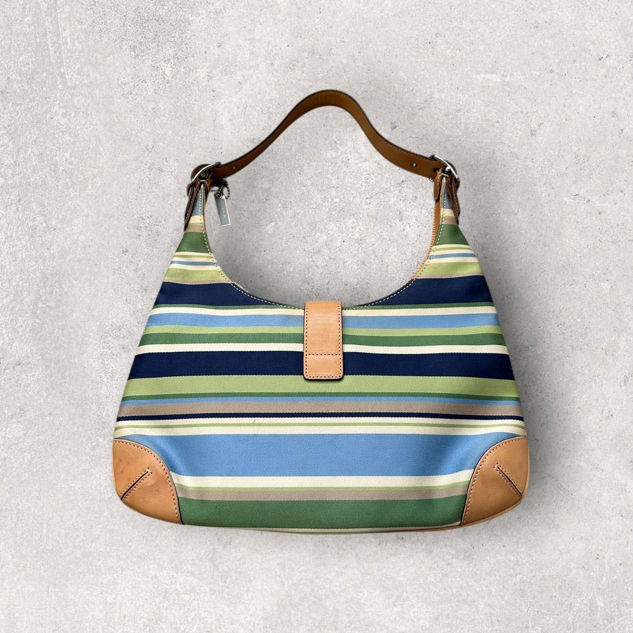 Authentic Vintage Coach Hamptons Stripe Shoulder Bag Y2K