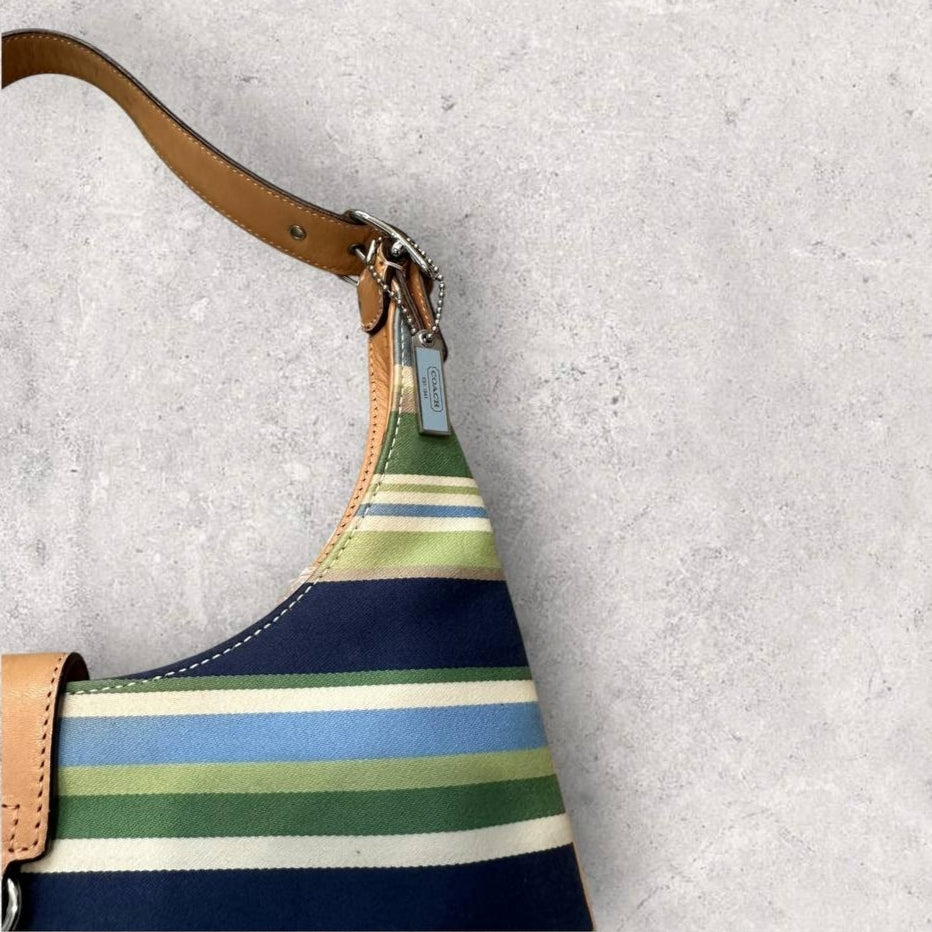 Authentic Vintage Coach Hamptons Stripe Shoulder Bag Y2K