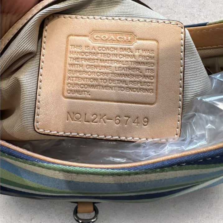 Authentic Vintage Coach Hamptons Stripe Shoulder Bag Y2K