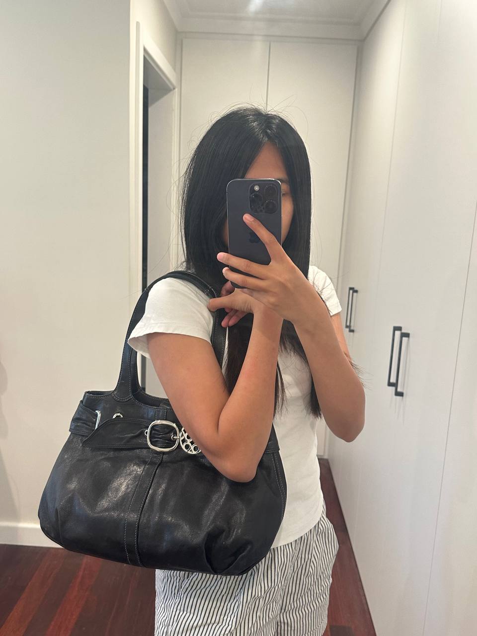 Authentic Vintage Coach Buckle Leather Tote Bag