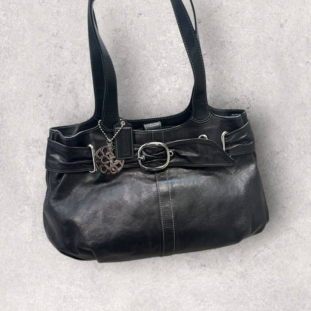 Authentic Vintage Coach Buckle Leather Tote Bag