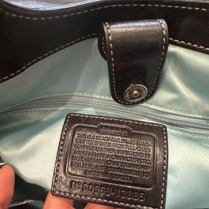 Authentic Vintage Coach Buckle Leather Tote Bag