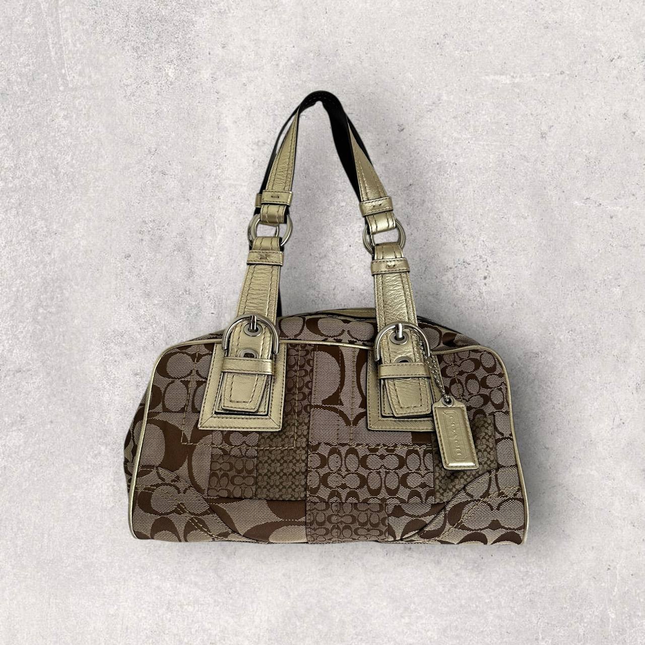 Authentic Vintage Coach Patchwork Mini Boston Shoulder Bag