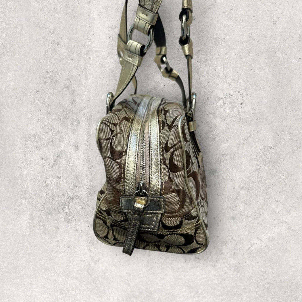 Authentic Vintage Coach Patchwork Mini Boston Shoulder Bag