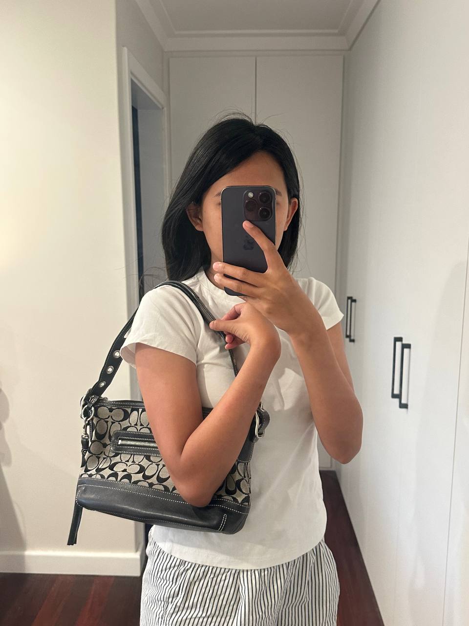 Authentic Vintage Coach Signature Shoulder Bag