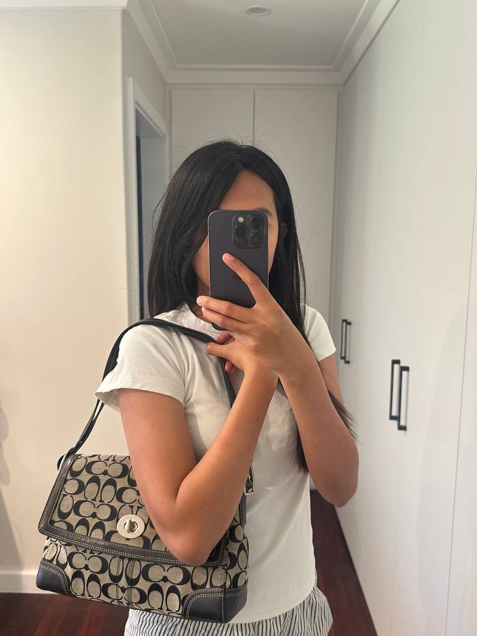 Authentic Vintage Coach Signature Shoulder/Crossbody Bag