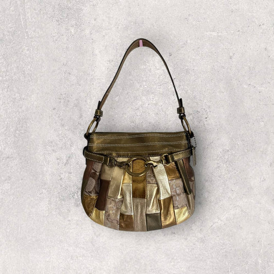Authentic Vintage Coach Mosaic Patchwork Shoulder Bag