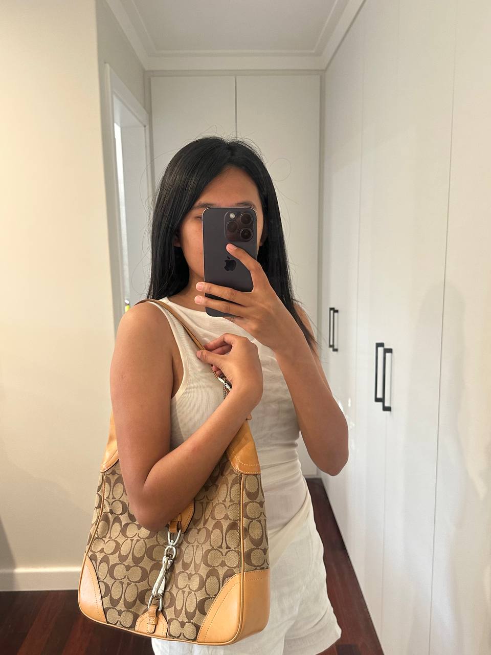 Authentic Vintage Coach Hampton Signature Shoulder Bag