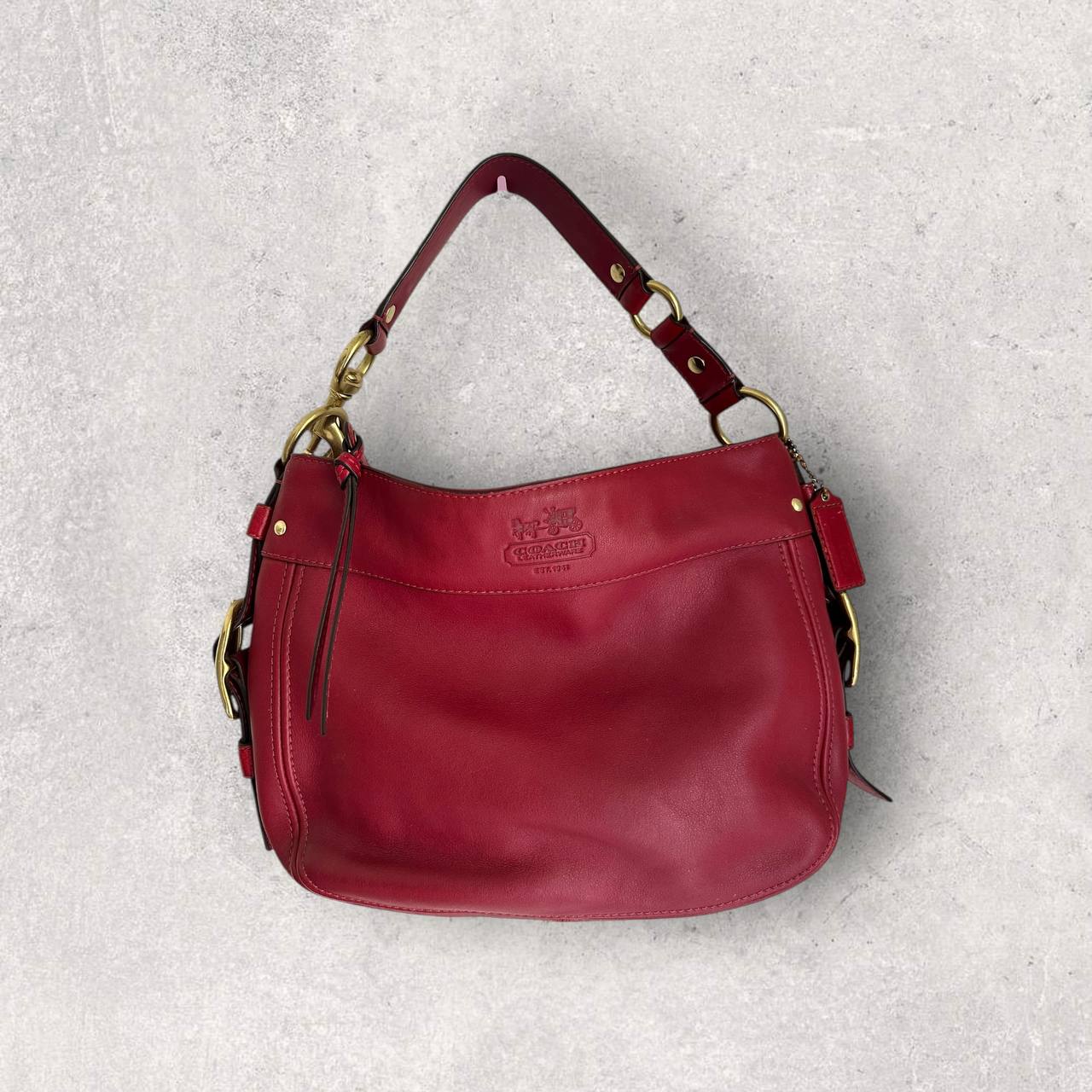 Authentic Vintage Coach Leather Buckle Shoulder Bag