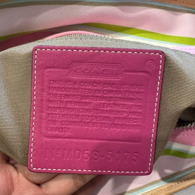 Authentic Vintage Coach Multi Stripe Tote Bag Y2K