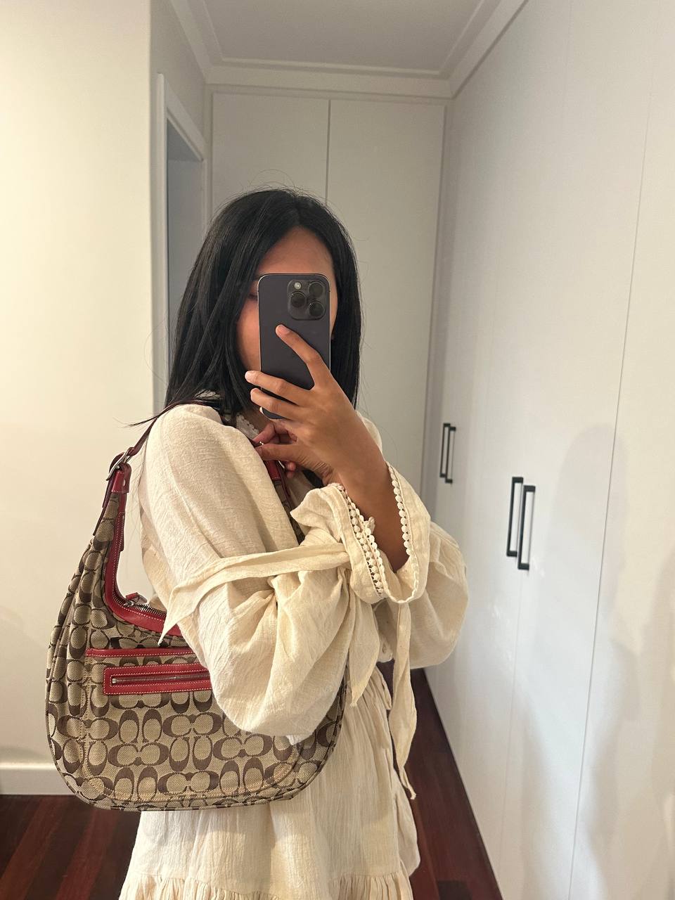 Authentic Vintage Coach Signature Hobo Bag