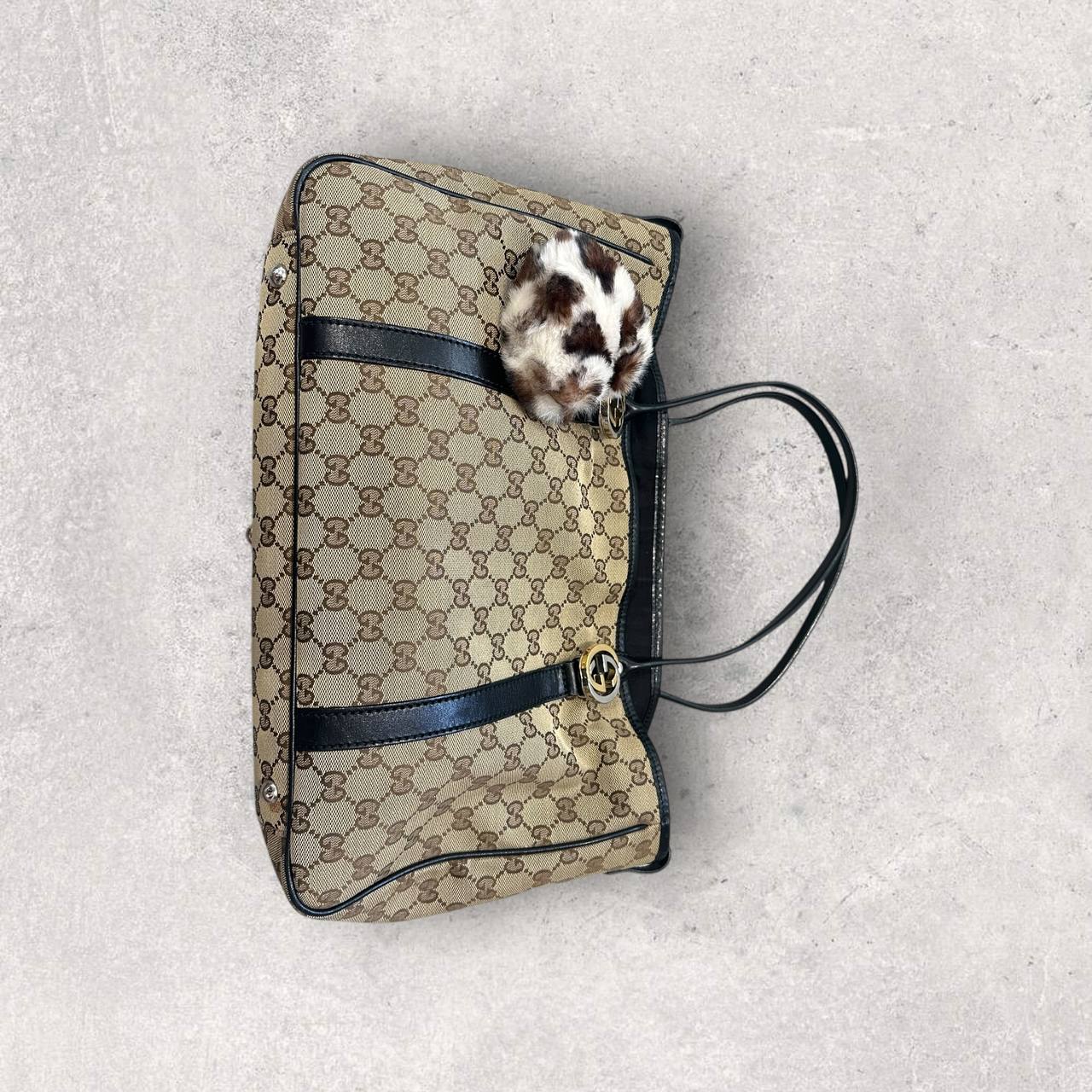 Authentic Vintage Gucci GG Canvas Twin Tote Bag