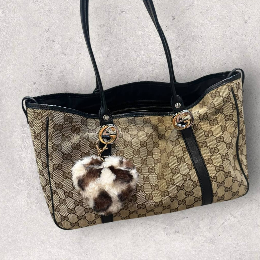 Authentic Vintage Gucci GG Canvas Twin Tote Bag