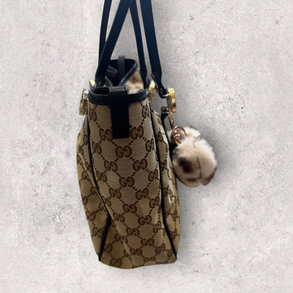 Authentic Vintage Gucci GG Canvas Twin Tote Bag