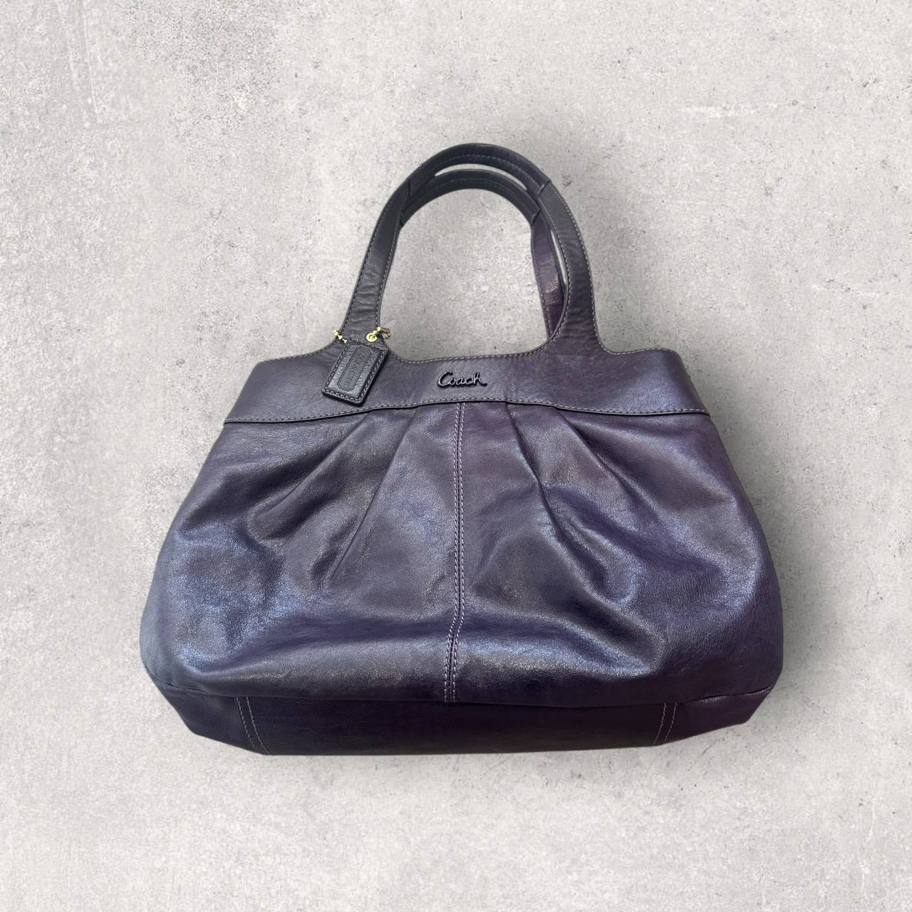 Authentic Vintage Coach Lexi Purple Leather Tote Bag