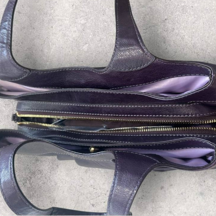Authentic Vintage Coach Lexi Purple Leather Tote Bag