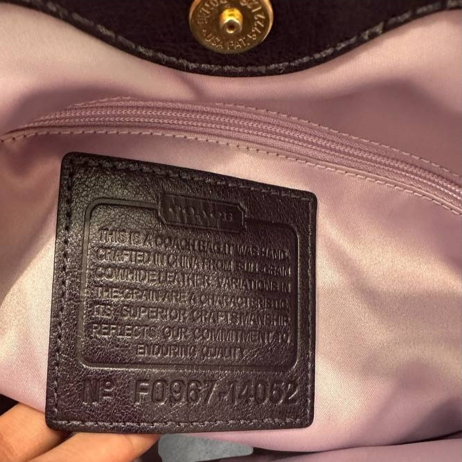 Authentic Vintage Coach Lexi Purple Leather Tote Bag