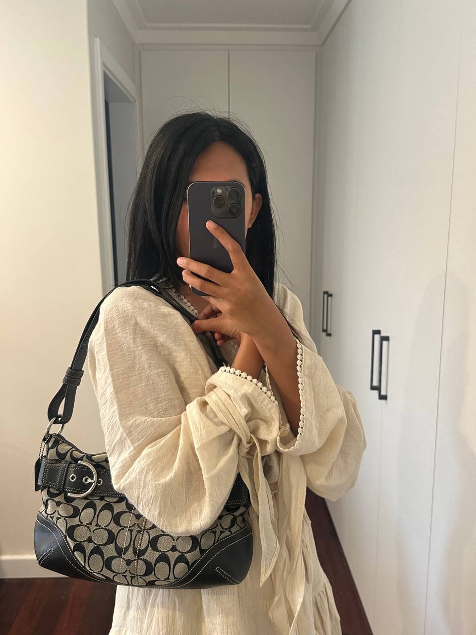 Authentic Vintage Coach Signature Shoulder/Crossbody Bag