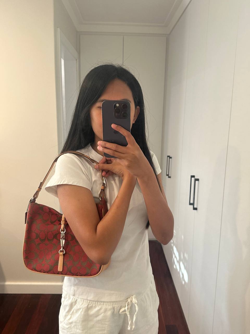 Authentic Vintage Coach Hamptons Signature Shoulder Bag