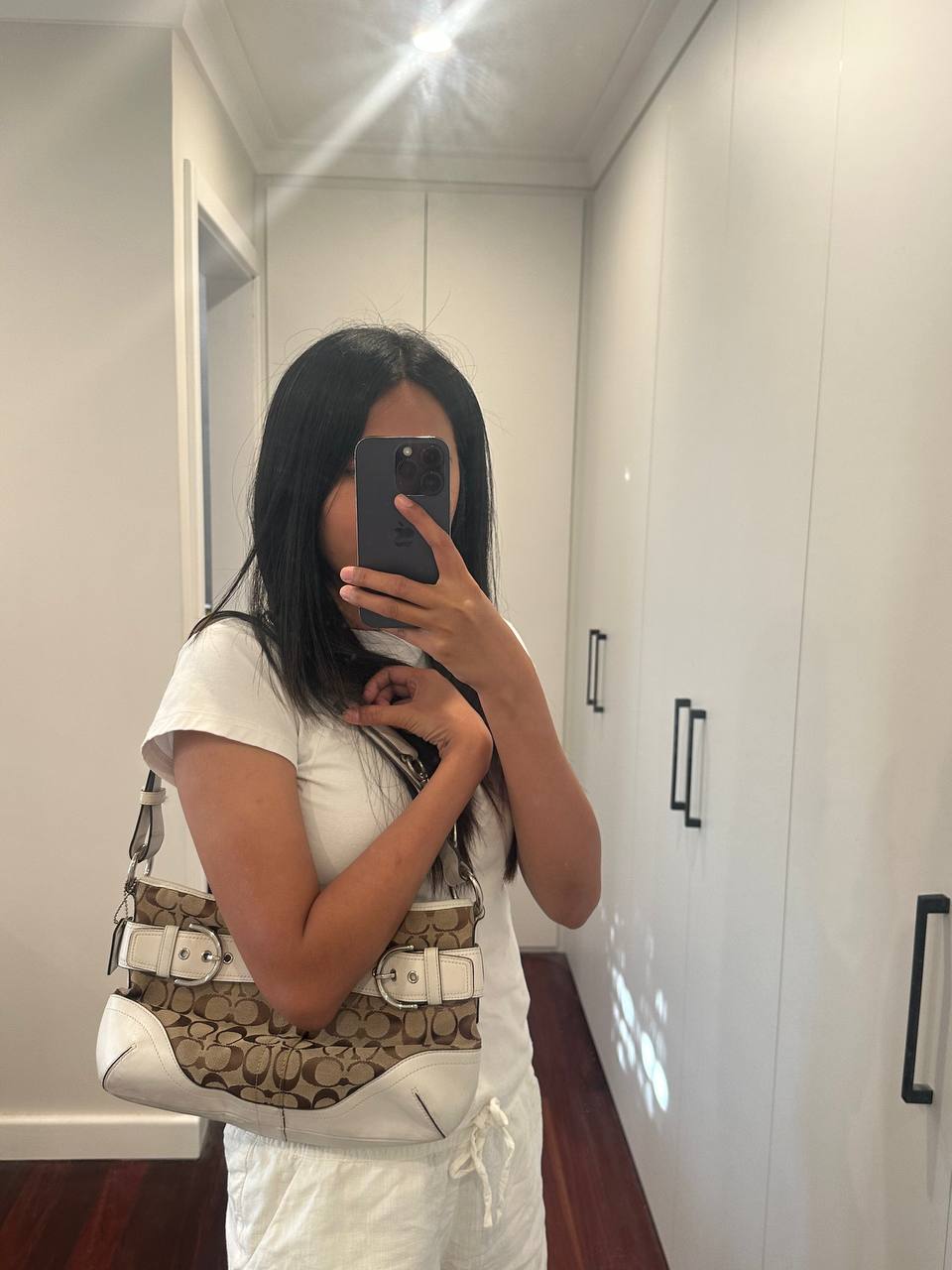 Authentic Vintage Coach Signature Shoulder/Crossbody Bag