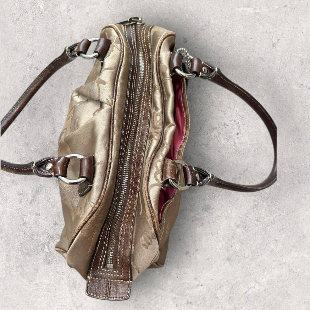 Authentic Vintage Coach Signature Bowling Bag