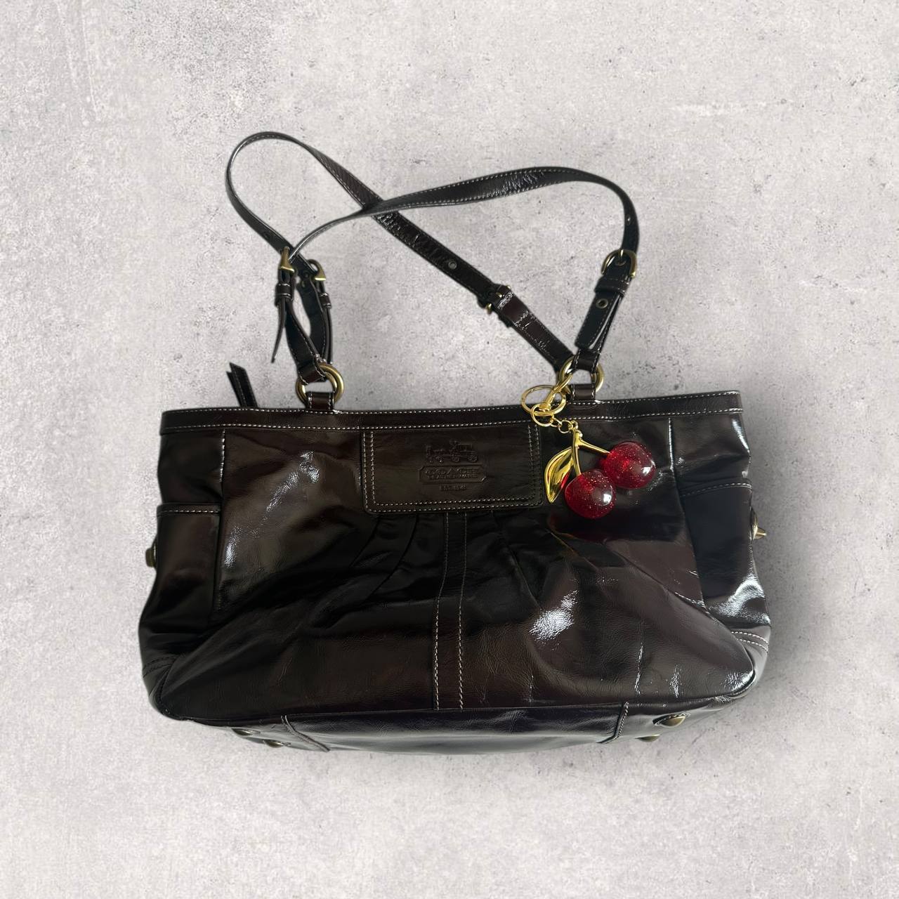 Authentic Vintage Coach Legacy Patent Leather Tote Bag
