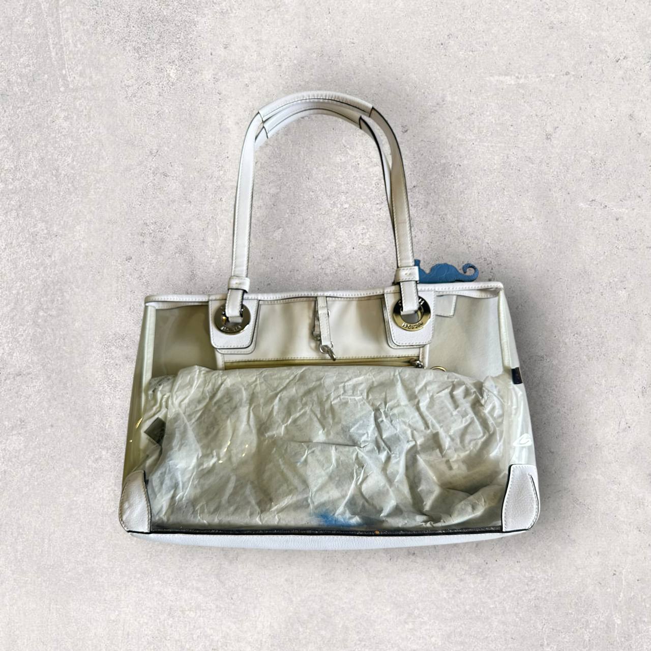Authentic Vintage Coach Clear Beach Tote with Bag Charm
