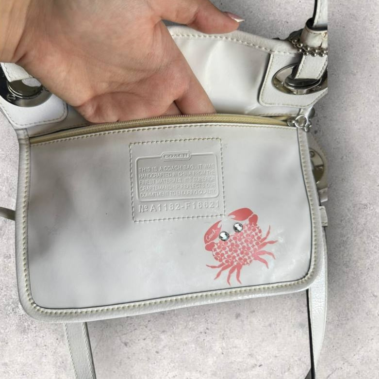 Authentic Vintage Coach Clear Beach Tote with Bag Charm