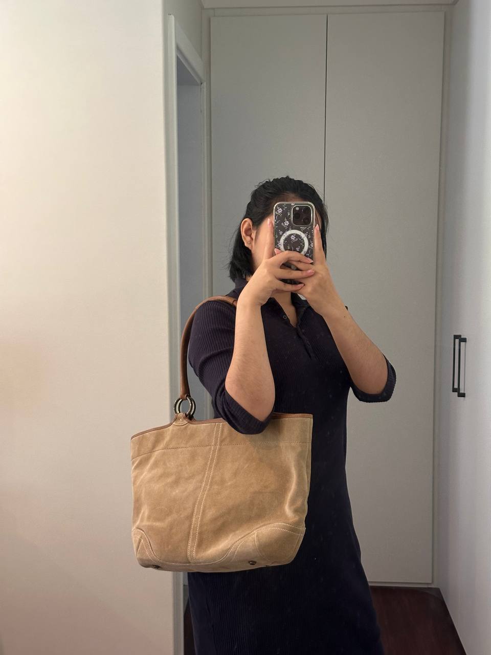 Authentic Vintage Coach Suede Tote Bag
