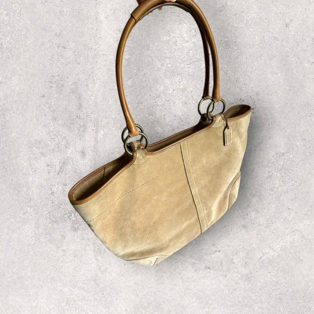Authentic Vintage Coach Suede Tote Bag