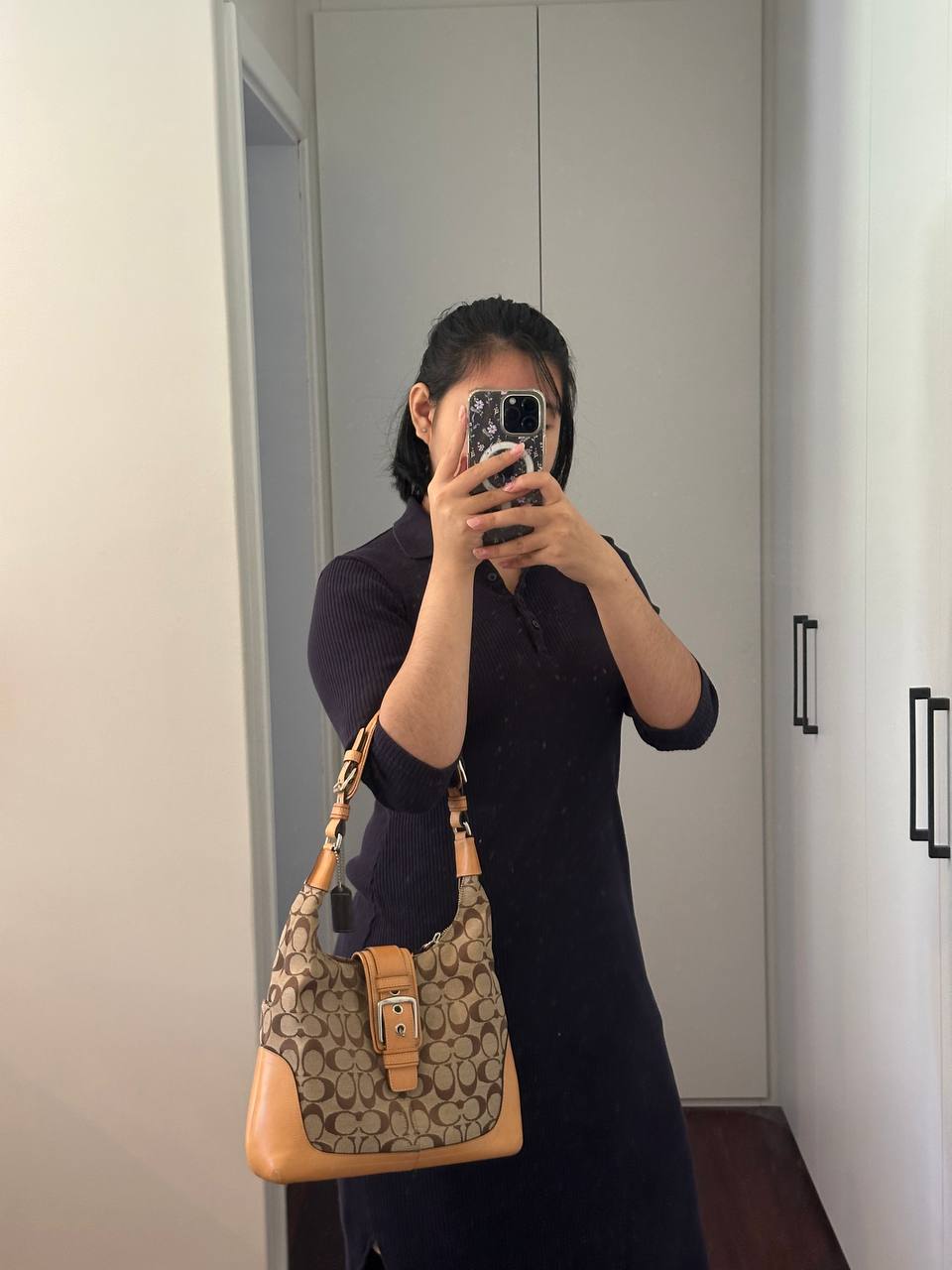 Authentic Vintage Coach Signature Hamptons Shoulder Bag