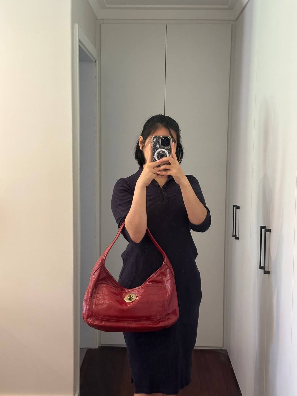 Authentic Vintage Coach Ergo Patent Leather Hobo Bag
