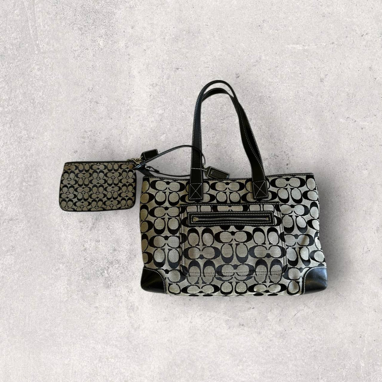 Authentic Vintage Coach Signature Tote Bag And Wallet