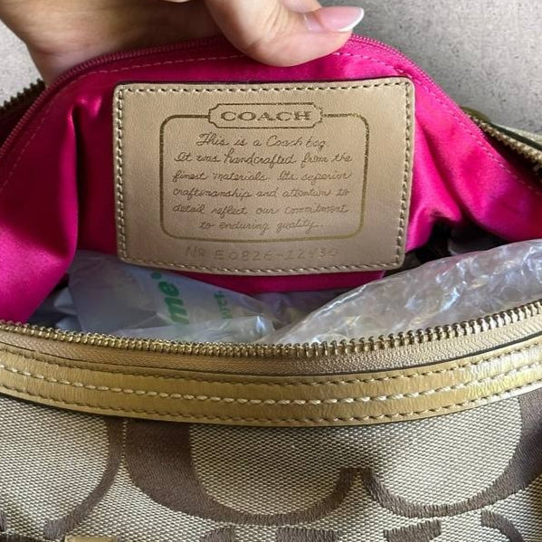 Authentic Vintage Coach Signature Bowling Bag