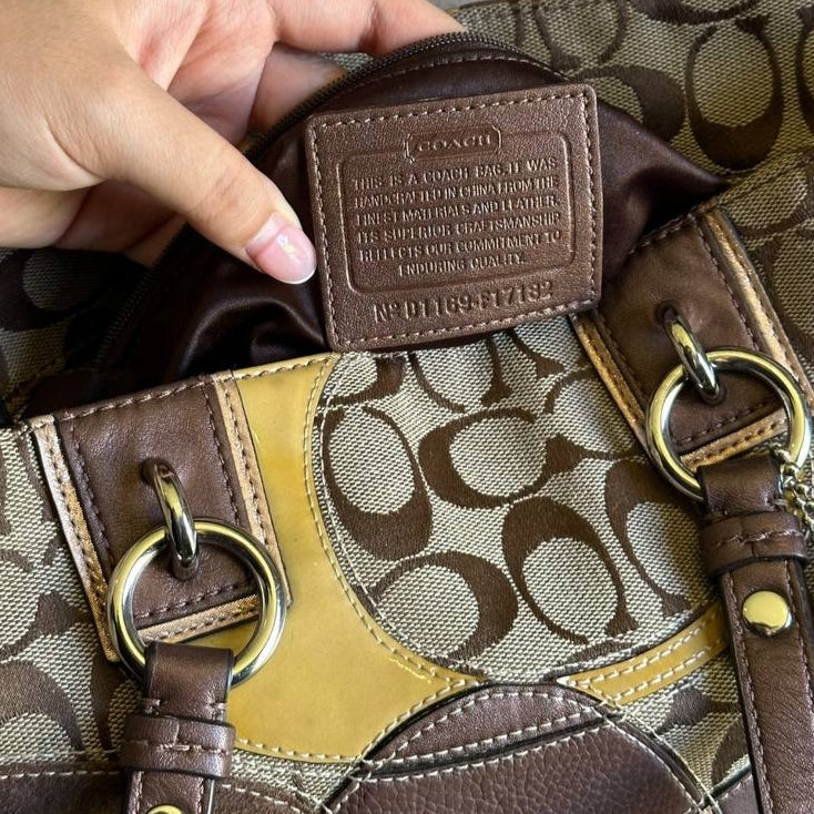 Authentic Vintage Coach Signature Patchwork Tote Bag Rare