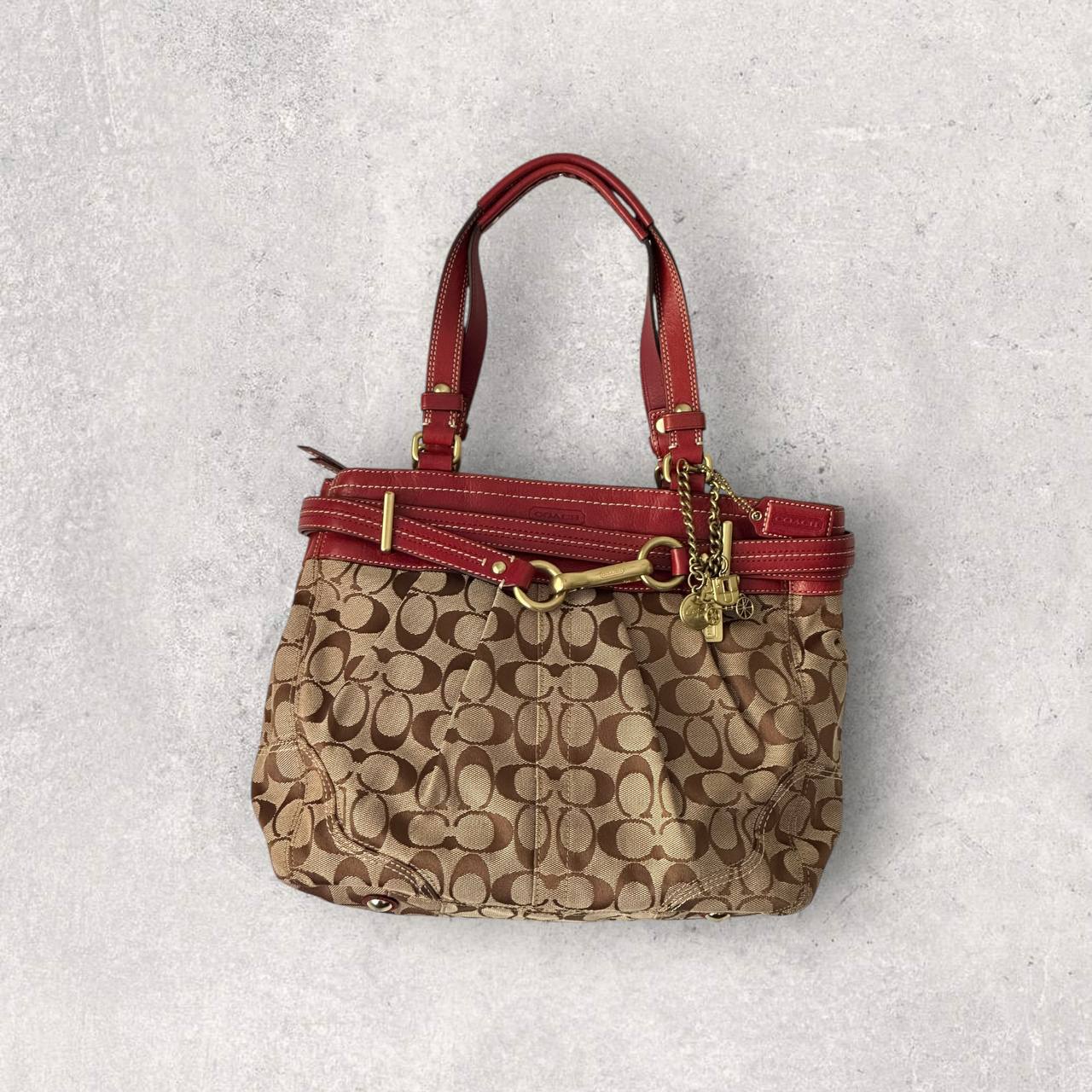 Authentic Vintage Coach Hamptons Signature Tote Bag And Bag Charm
