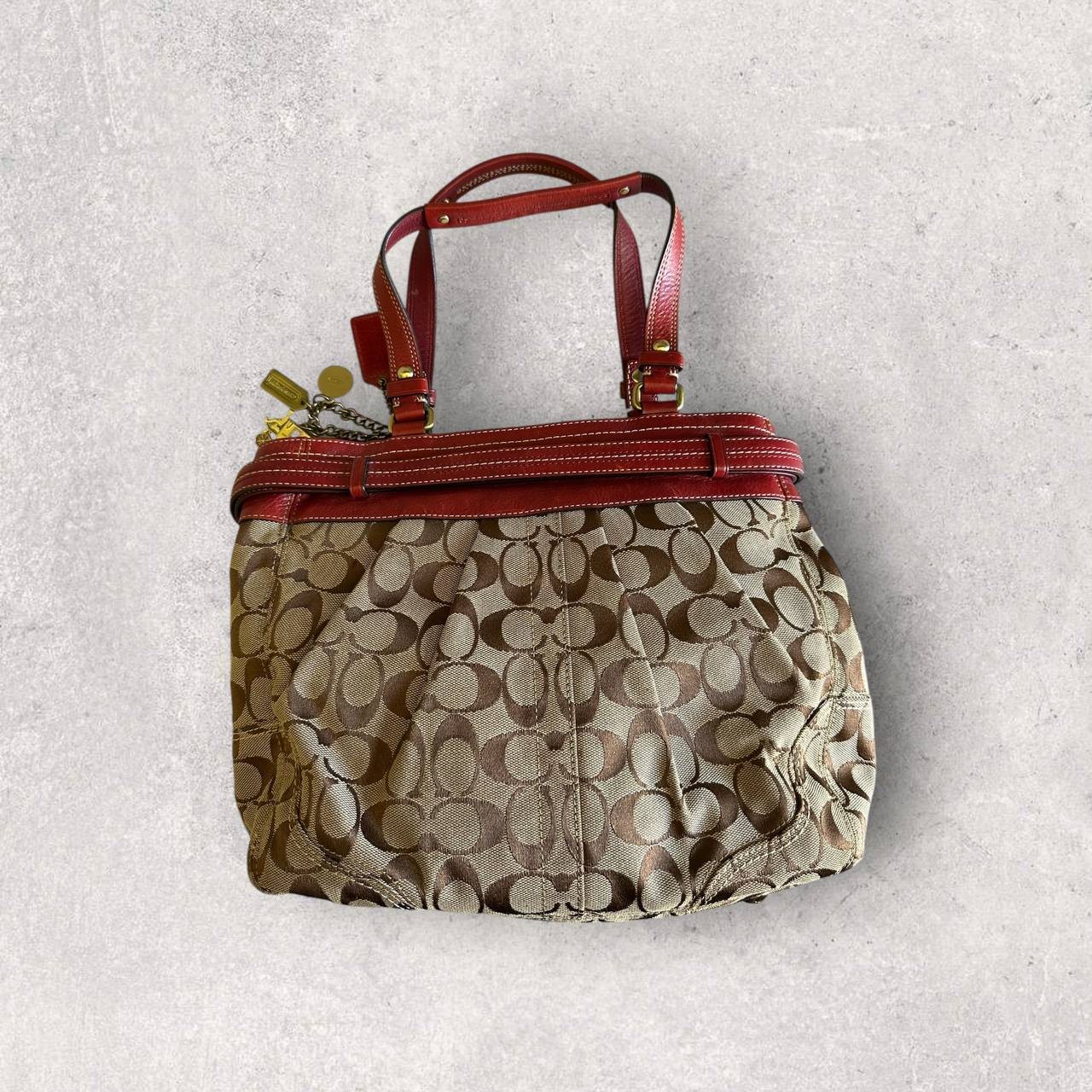 Authentic Vintage Coach Hamptons Signature Tote Bag And Bag Charm