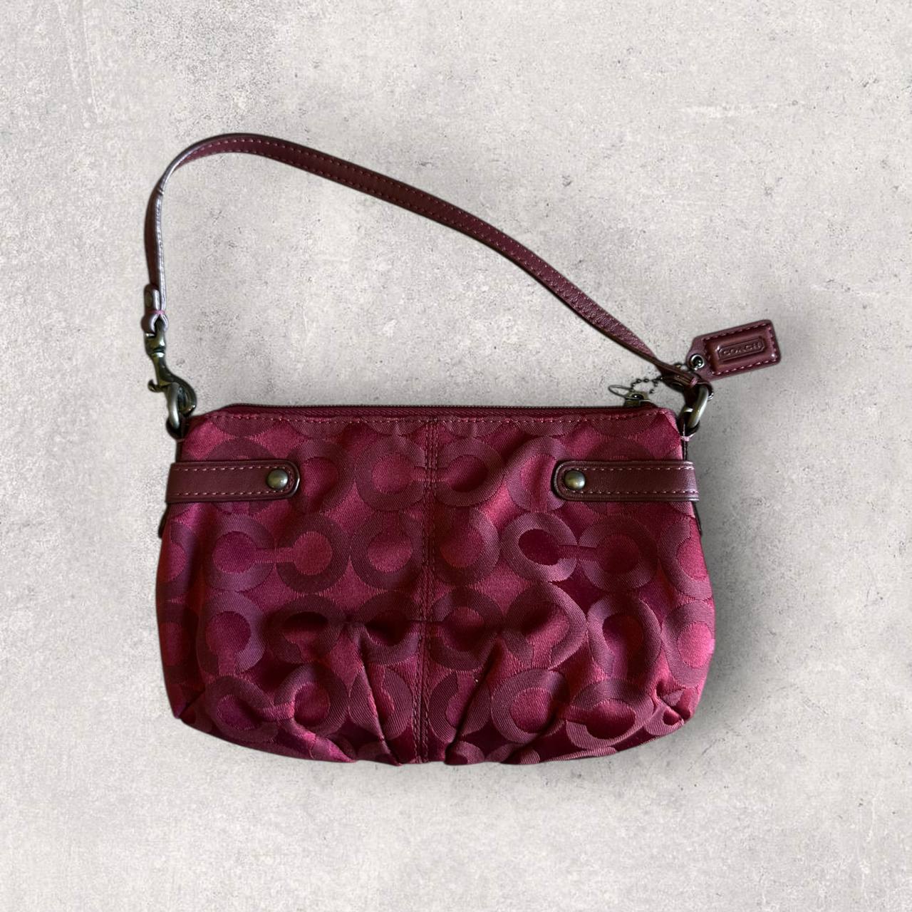 Authentic Vintage Coach Signature Burgundy Shoulder Bag