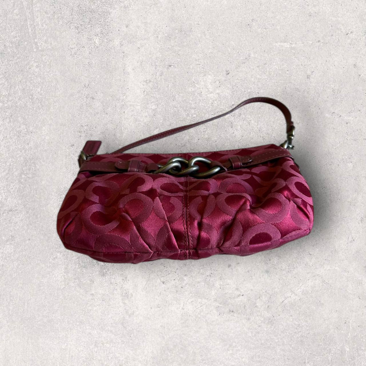 Authentic Vintage Coach Signature Burgundy Shoulder Bag