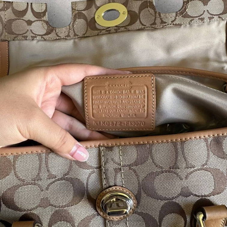 Authentic Vintage Coach Signature Satchel Bag
