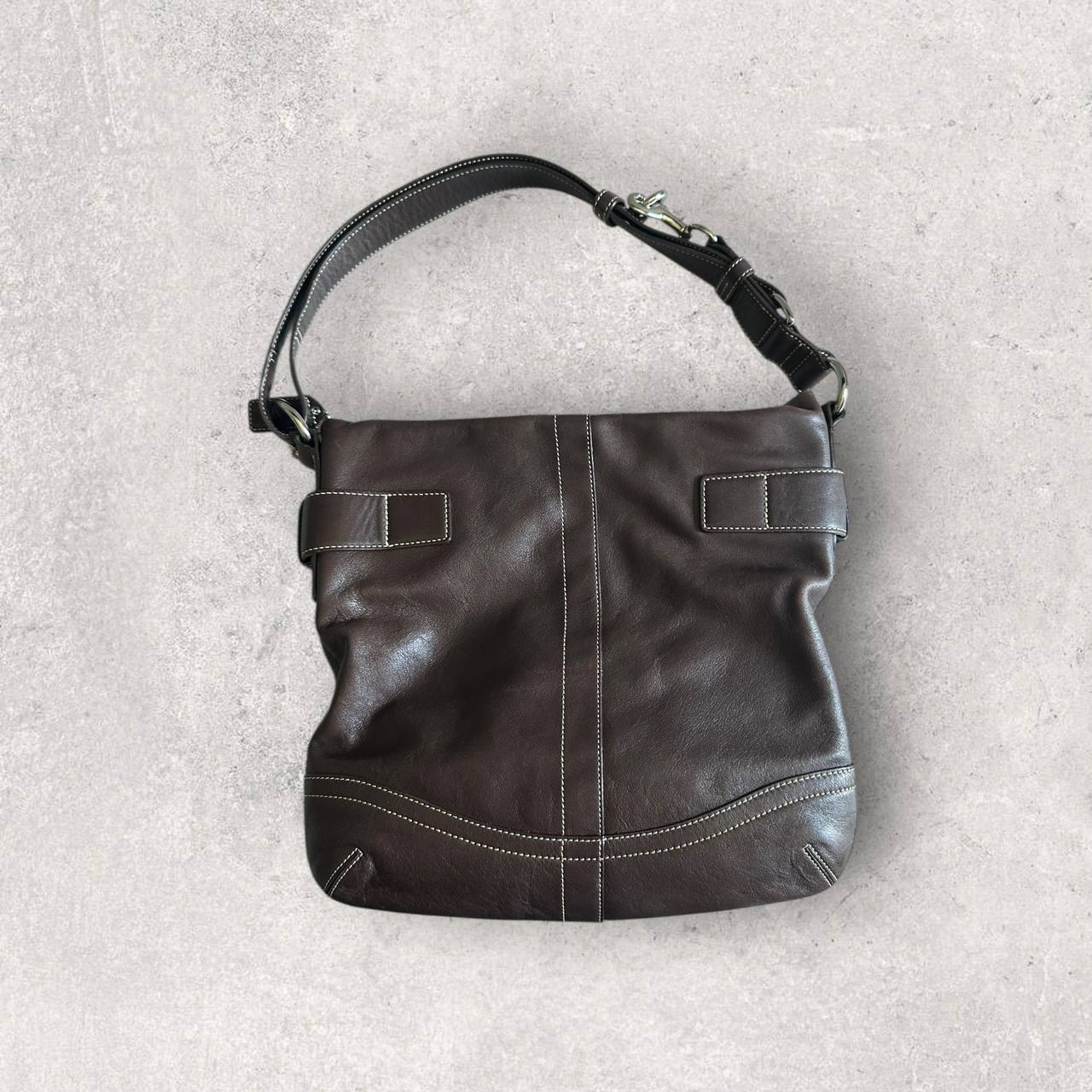 Authentic Vintage Coach Buckle Leather Shoulder Bag