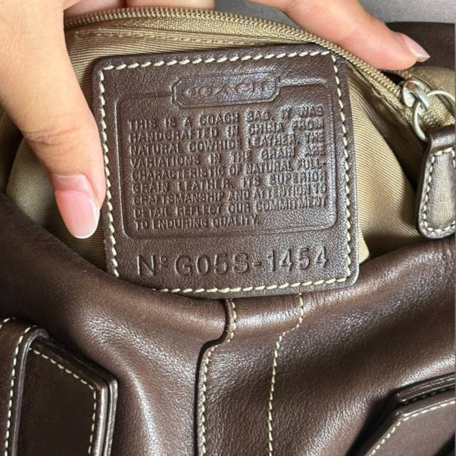 Authentic Vintage Coach Buckle Leather Shoulder Bag