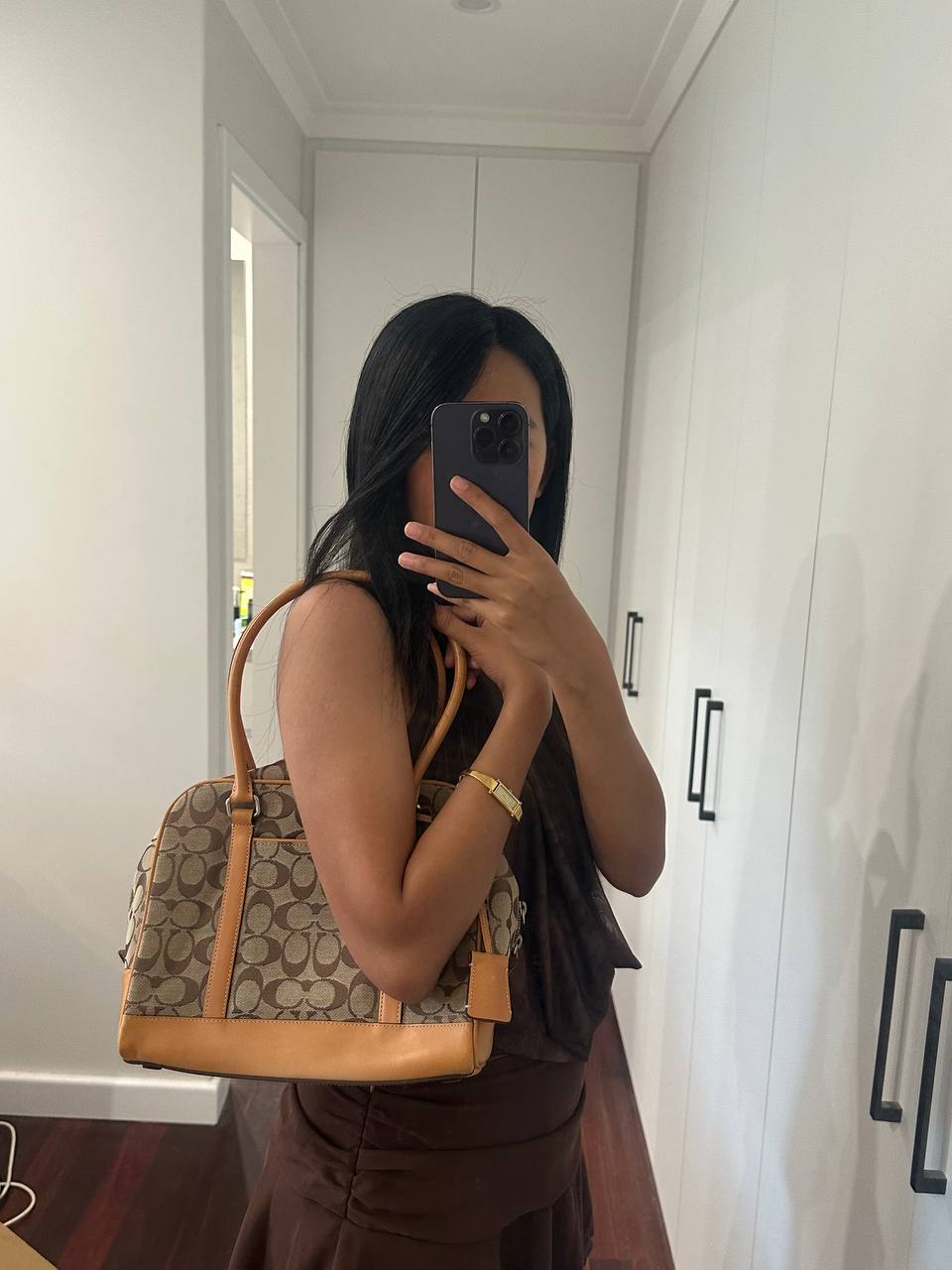 Authentic Vintage Coach Signature Bowling Bag